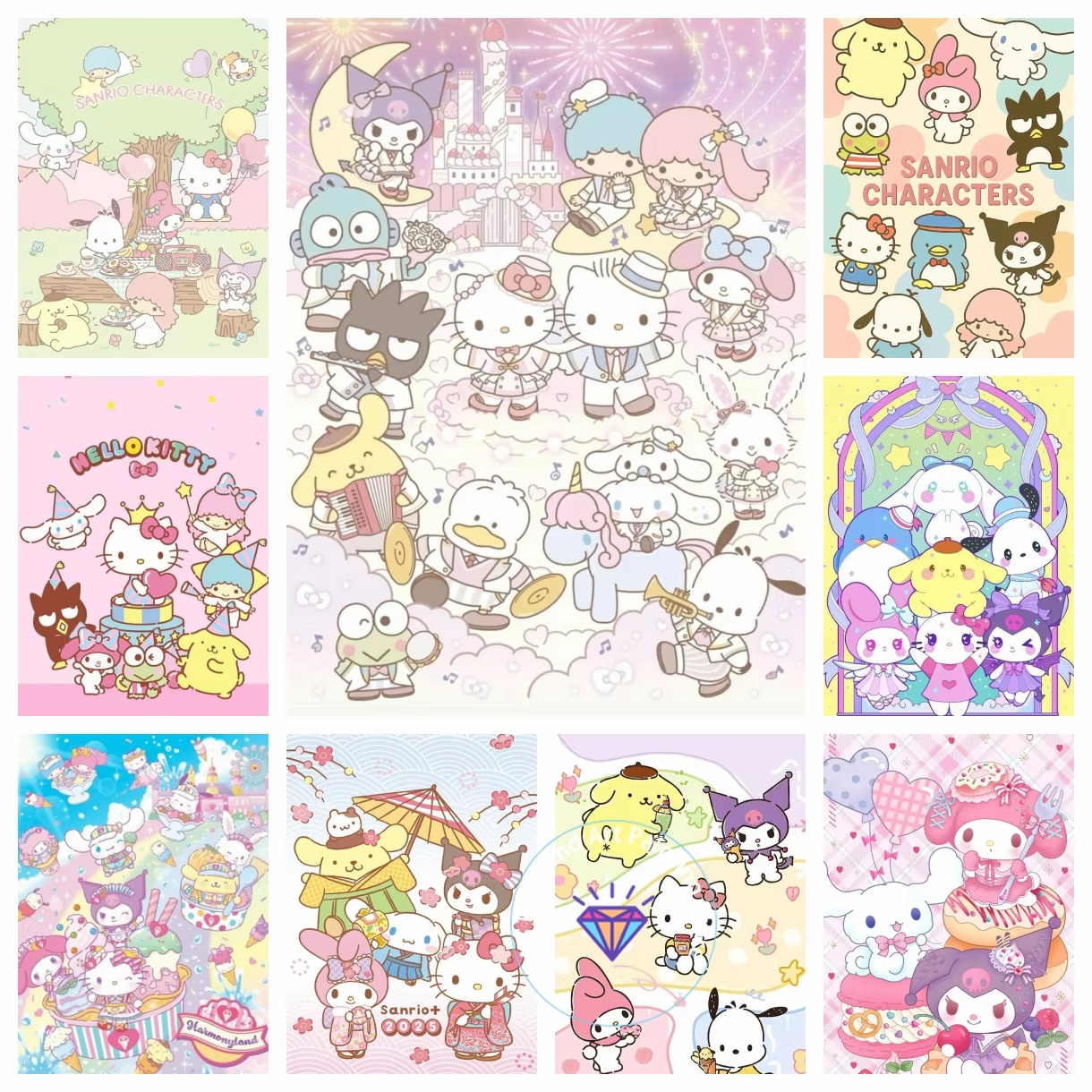 Photo Mosaic Print - Diamond Painting Sanrio Family Collection Diamond