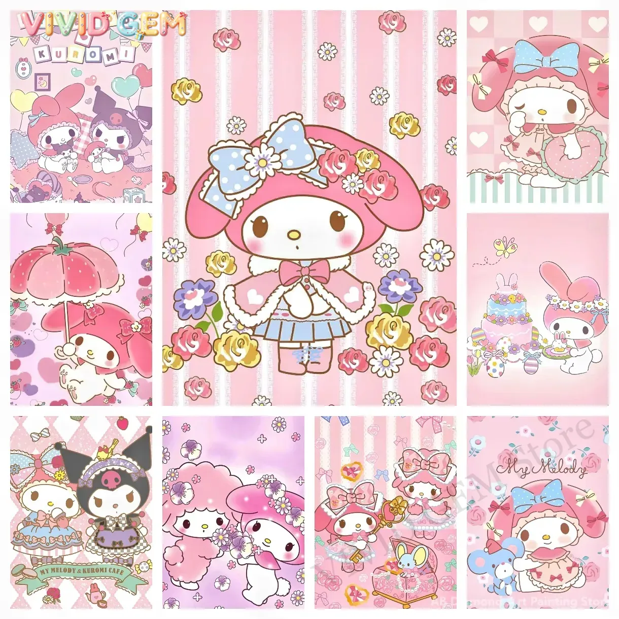 Photo Mosaic Print - Diamond Painting My Melody Sanrio Diamond
