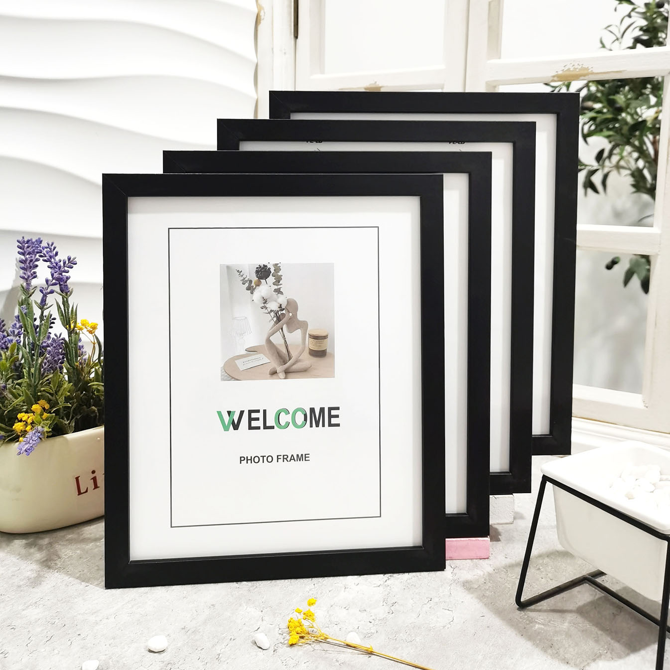 4 Pcs Wood Photo Frames Set, C - Engraved Wood Frame review and price