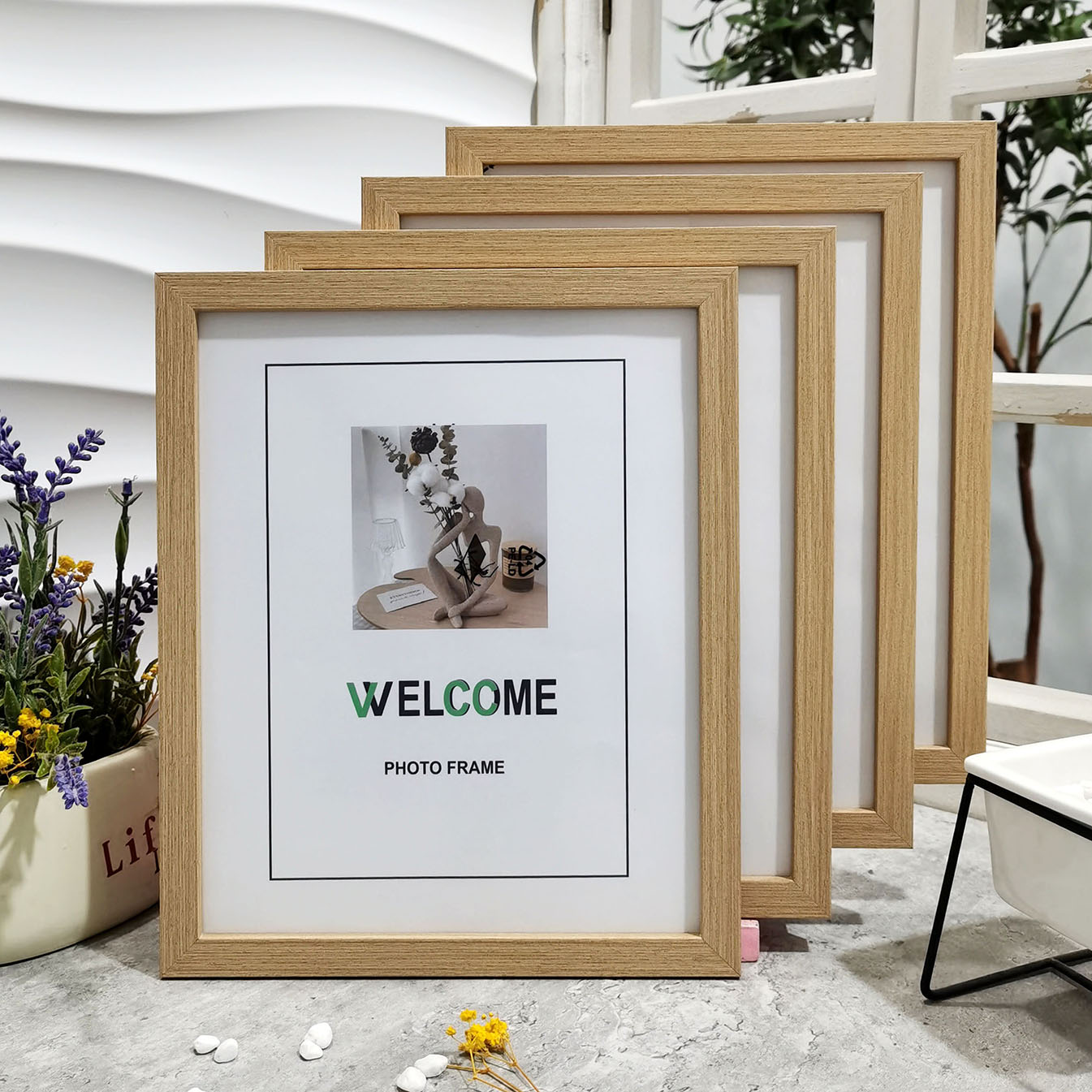 4 Pcs Wood Photo Frames Set, C - Engraved Wood Frame review and price