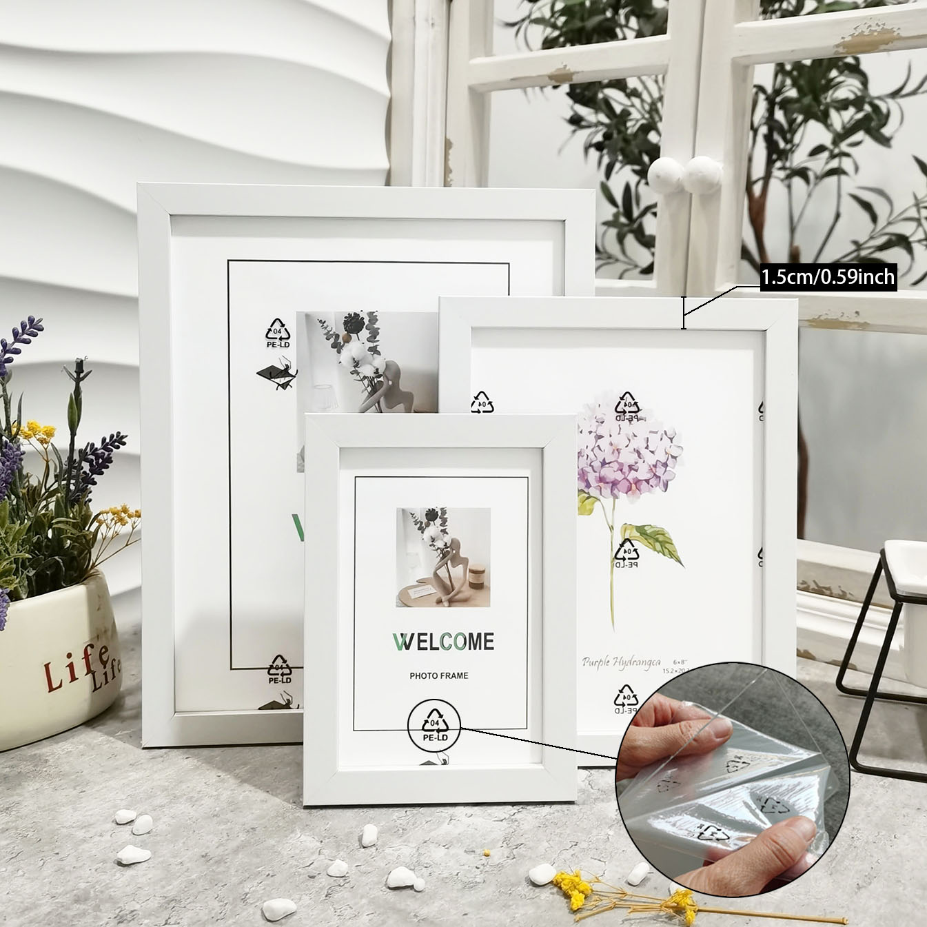 4 Pcs Wood Photo Frames Set, C - Engraved Wood Frame review and price