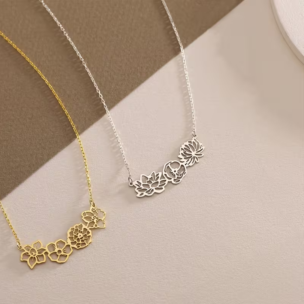 Custom Birth Flowers Necklace  - Birth Flower Necklace review and price